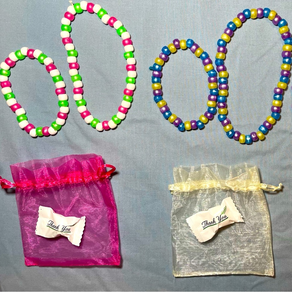 2-pc. tri-colored bead choker and anklet set. Teen/Young Adult
